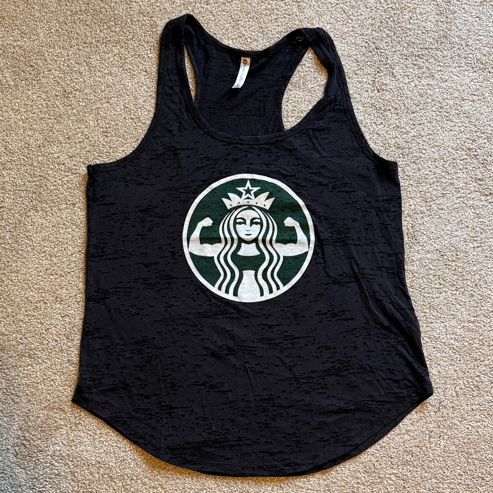 Starbucks funny workout tank top